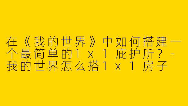 在《我的世界》中如何搭建一个最简单的1x1庇护所?