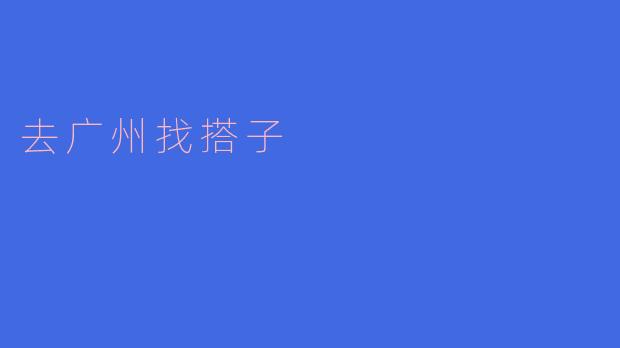 去广州找搭子