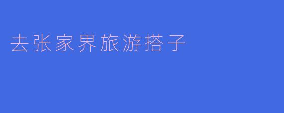 去张家界旅游搭子