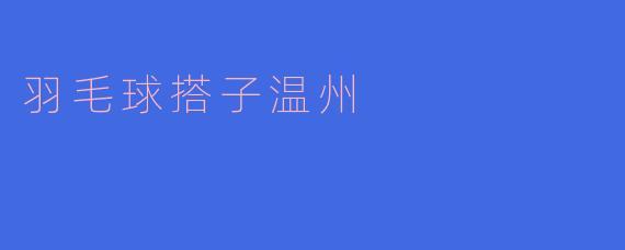 在温州找羽毛球搭子有什么好的途径或建议?