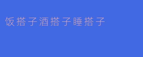 饭搭子酒搭子睡搭子