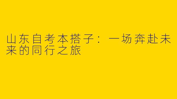 山东自考本搭子：一场奔赴未来的同行之旅