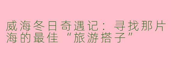 威海冬日奇遇记：寻找那片海的最佳“旅游搭子”