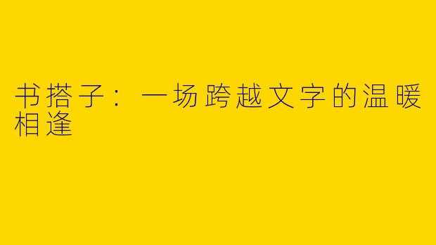 书搭子：一场跨越文字的温暖相逢