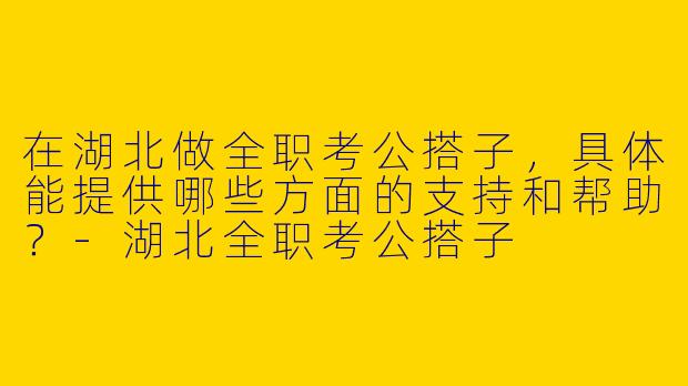 在湖北做全职考公搭子，具体能提供哪些方面的支持和帮助？-湖北全职考公搭子