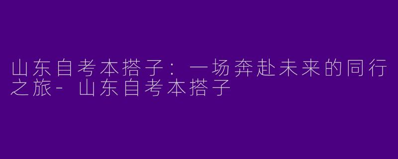 山东自考本搭子：一场奔赴未来的同行之旅-山东自考本搭子