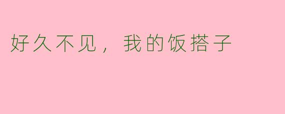 好久不见,我的饭搭子