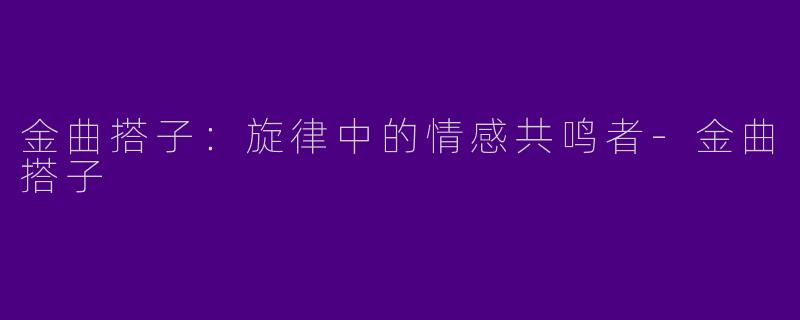 金曲搭子：旋律中的情感共鸣者
