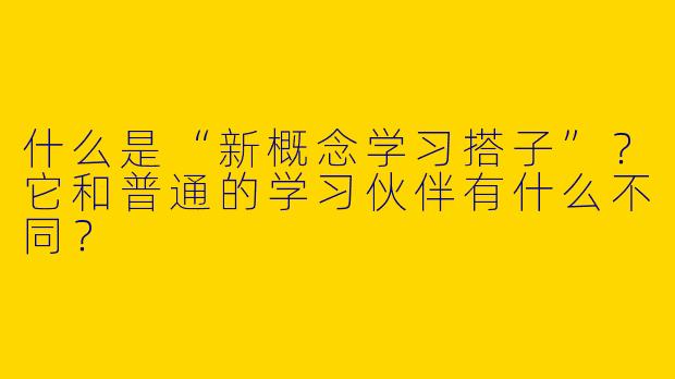 什么是“新概念学习搭子”？它和普通的学习伙伴有什么不同？