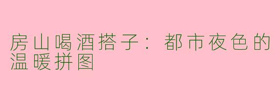 房山喝酒搭子：都市夜色的温暖拼图
