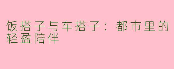 饭搭子与车搭子：都市里的轻盈陪伴