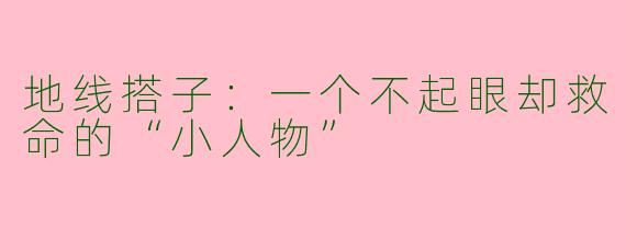 地线搭子：一个不起眼却救命的“小人物”