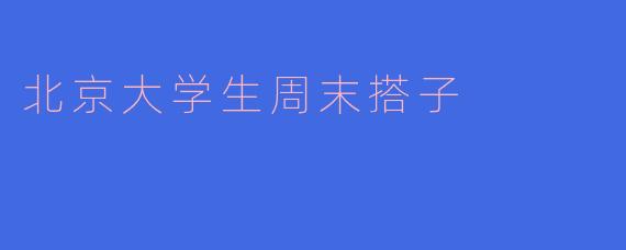 北京大学生周末搭子