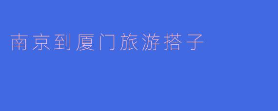 南京到厦门旅游搭子