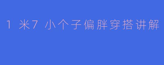 1米7小个子偏胖穿搭讲解