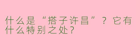 什么是“搭子许昌”？它有什么特别之处？