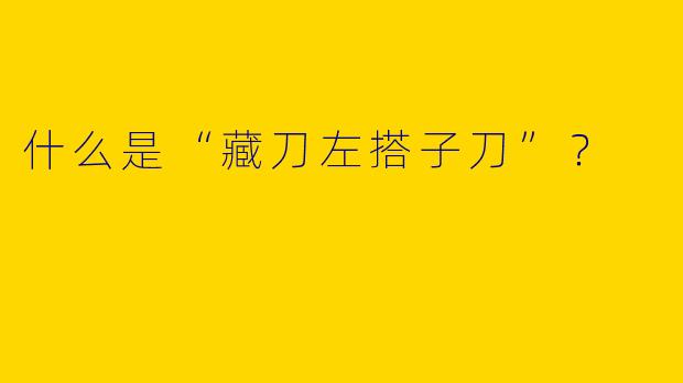 什么是“藏刀左搭子刀”？