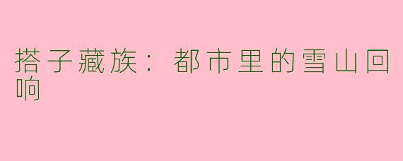 搭子藏族:都市里的雪山回响