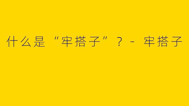 什么是“牢搭子”？