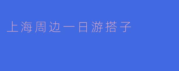 上海周边一日游搭子
