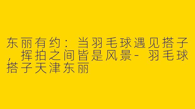 东丽有约：当羽毛球遇见搭子，挥拍之间皆是风景-羽毛球搭子天津东丽
