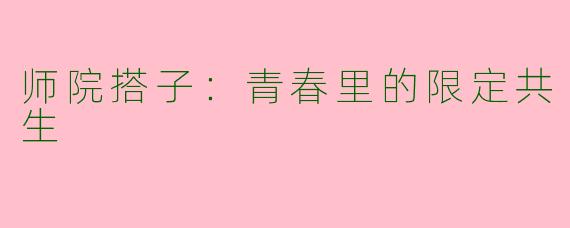 师院搭子：青春里的限定共生