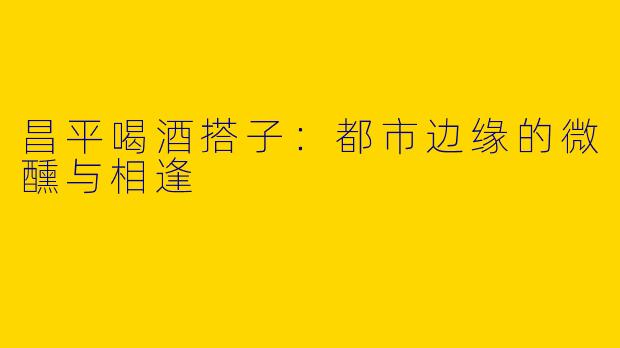 昌平喝酒搭子：都市边缘的微醺与相逢