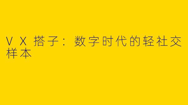 VX搭子:数字时代的轻社交样本