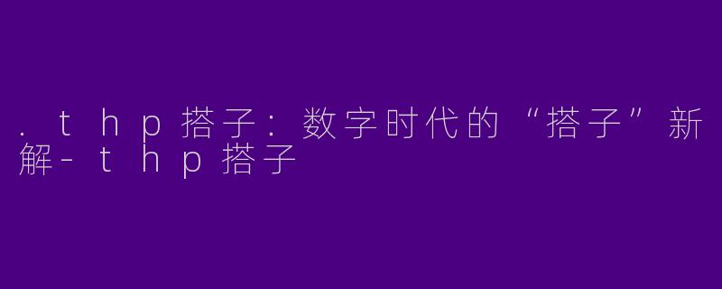 .thp搭子：数字时代的“搭子”新解-thp搭子