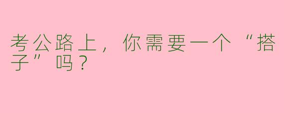 考公路上，你需要一个“搭子”吗？