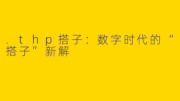 .thp搭子：数字时代的“搭子”新解