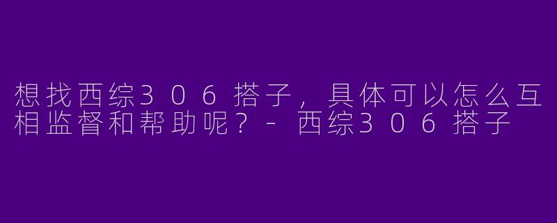 想找西综306搭子，具体可以怎么互相监督和帮助呢？