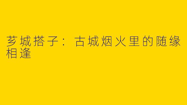 芗城搭子：古城烟火里的随缘相逢