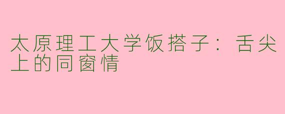 太原理工大学饭搭子：舌尖上的同窗情