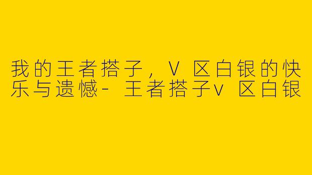 我的王者搭子,V区白银的快乐与遗憾-王者搭子v区白银