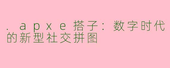 .apxe搭子：数字时代的新型社交拼图