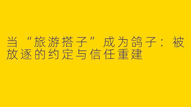 当“旅游搭子”成为鸽子：被放逐的约定与信任重建