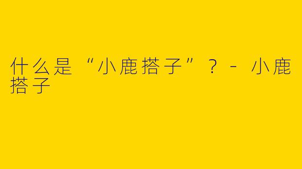 什么是“小鹿搭子”？-小鹿搭子