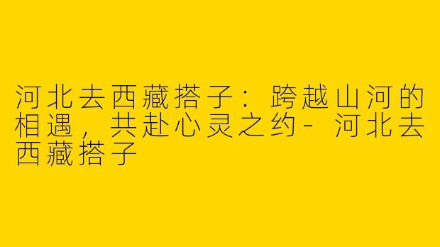 河北去西藏搭子：跨越山河的相遇，共赴心灵之约-河北去西藏搭子