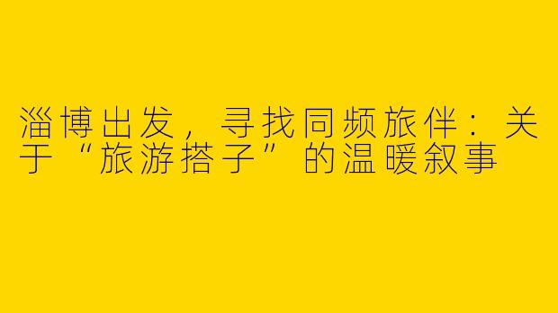 淄博出发，寻找同频旅伴：关于“旅游搭子”的温暖叙事