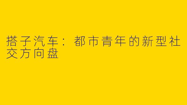 搭子汽车：都市青年的新型社交方向盘