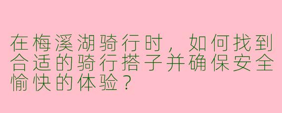 在梅溪湖骑行时，如何找到合适的骑行搭子并确保安全愉快的体验？