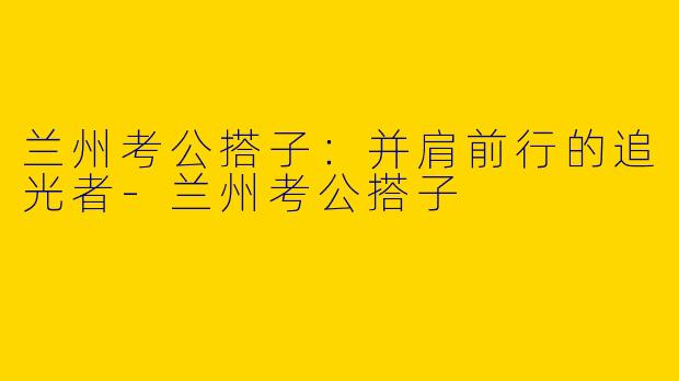 兰州考公搭子：并肩前行的追光者-兰州考公搭子