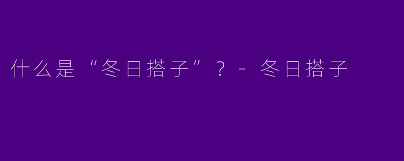 什么是“冬日搭子”？-冬日搭子