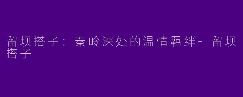 留坝搭子：秦岭深处的温情羁绊-留坝搭子
