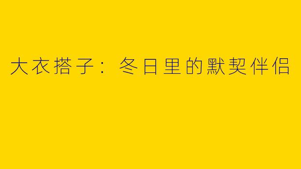 大衣搭子：冬日里的默契伴侣