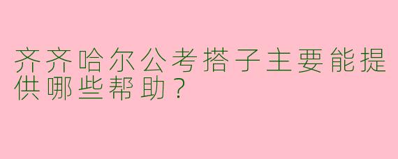齐齐哈尔公考搭子主要能提供哪些帮助？