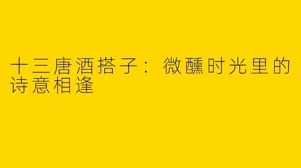 十三唐酒搭子：微醺时光里的诗意相逢