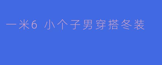 一米6小个子男穿搭冬装