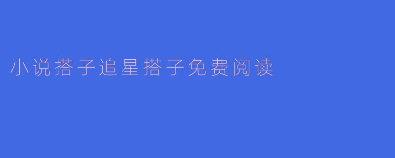 小说搭子追星搭子免费阅读